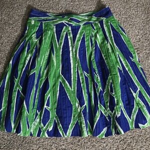 Lilly Pulitzer Blue and Green A-Line Skirt
